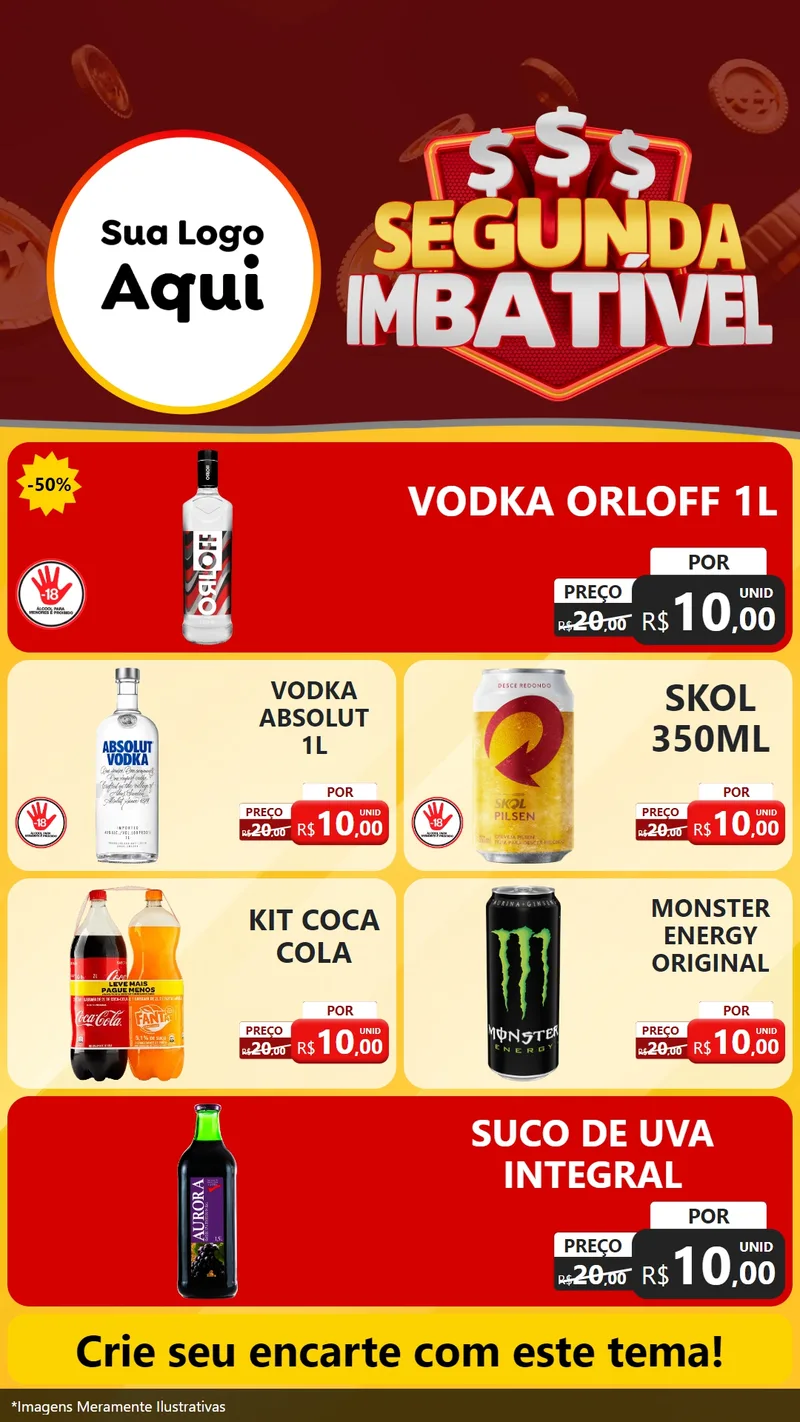 Modelo de TV para TV Vertical com o tema Segunda Imbatível para Distribuidora de bebidas