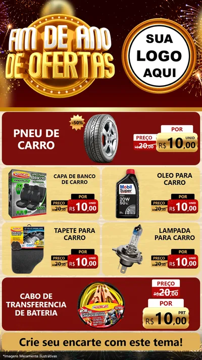 Modelo de TV para TV Vertical com o tema Fim de Ano de Ofertas para Auto peças