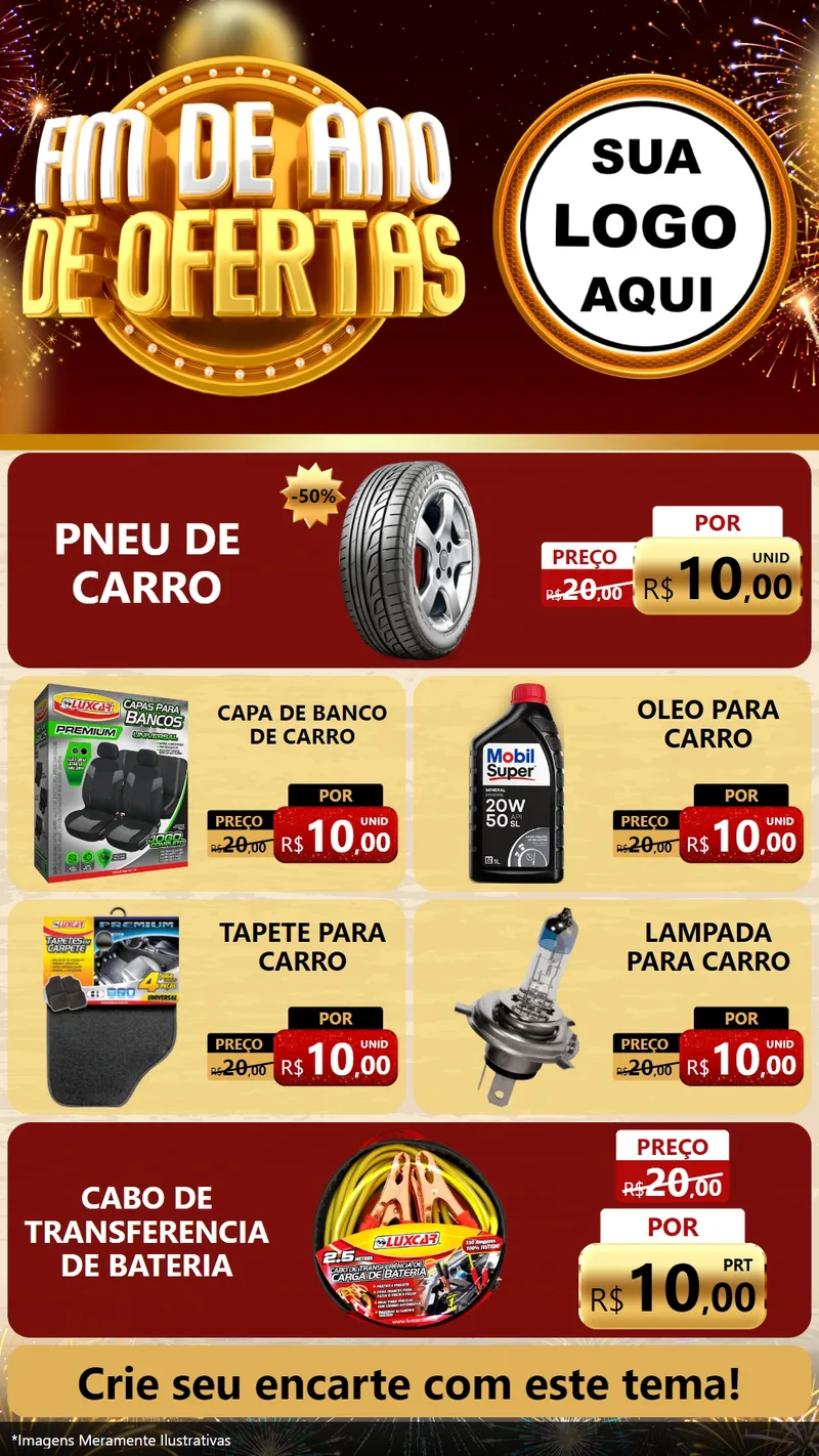 Modelo de TV para TV Vertical com o tema Fim de Ano de Ofertas para Auto peças