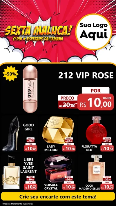 Modelo de Rede Social para Stories com o tema Sexta Maluca! para Perfumes
