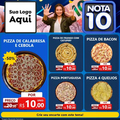 Modelo de Rede Social para Feed Facebook com o tema Nota 10 para Pizzaria