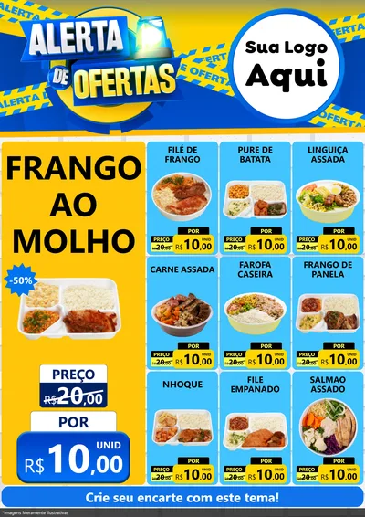 Modelo de Encarte para Encarte A4 Vertical com o tema Alerta de Ofertas para Restaurante