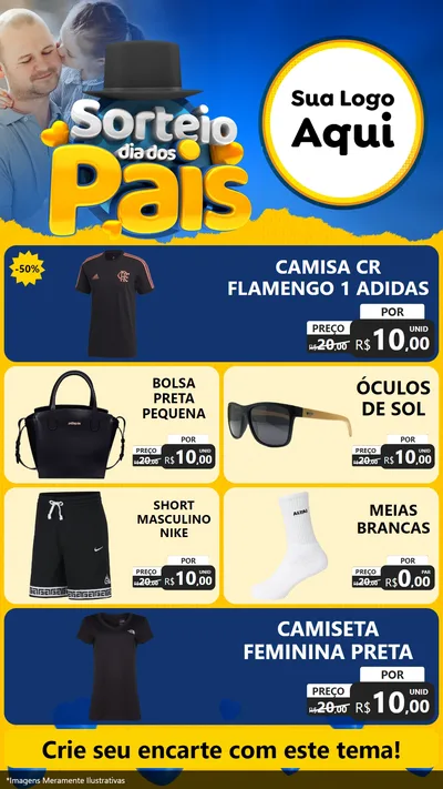 Modelo de TV para TV Vertical com o tema Sorteio Dia Dos Pais para Roupas e acessórios