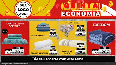 Modelo de TV para TV Horizontal com o tema Quinta da Economia para Cama, Mesa e Banho