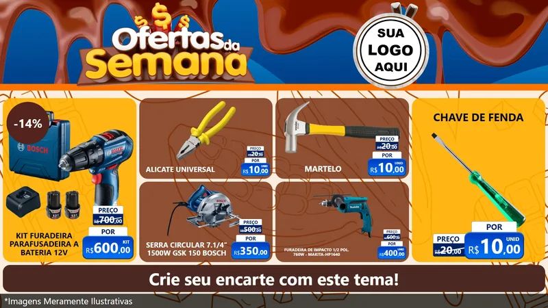 Modelo de TV para TV Horizontal com o tema Ofertas da Semana - Páscoa para Maquinas e Ferramentas