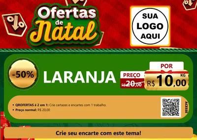 Modelo de Cartaz para Cartaz A4 Horizontal com o tema Ofertas de Natal para Hortifrúti