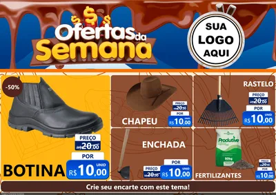 Modelo de Encarte para Encarte A4 Horizontal com o tema Ofertas da Semana - Páscoa para Agropecuária