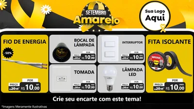 Modelo de TV para TV Horizontal com o tema Setembro Amarelo para Materiais Elétricos