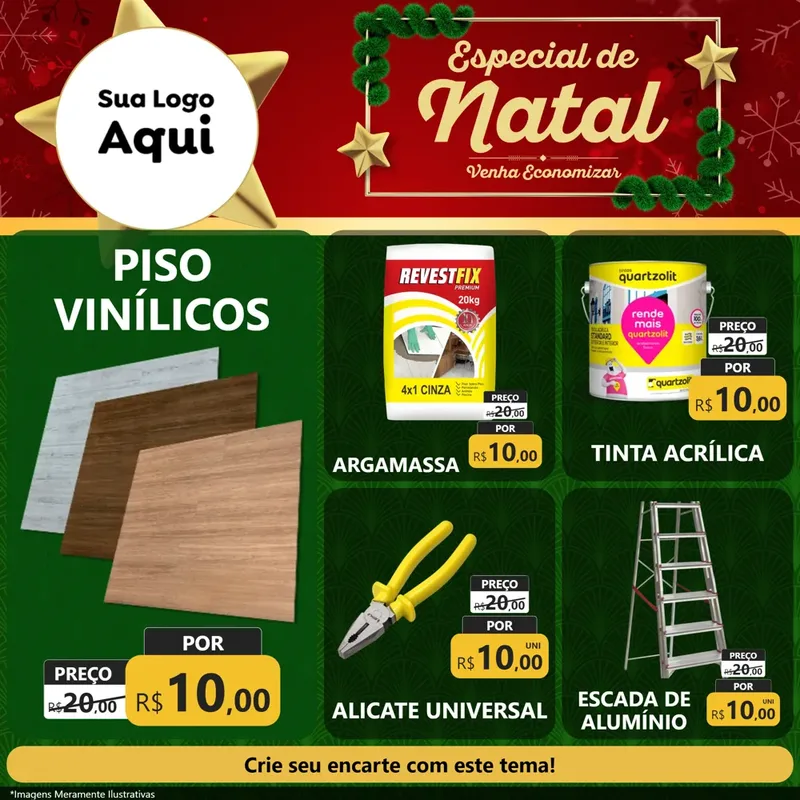 Modelo de Rede Social para Feed Facebook com o tema Especial de Natal para Material para Construção