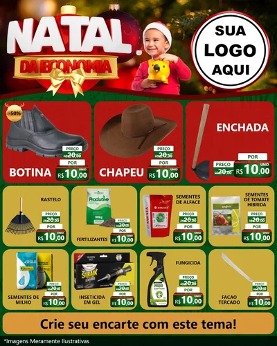 Modelo de Rede Social para Feed Instagram com o tema Natal da Economia para Agropecuária