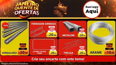 Modelo de TV para TV Horizontal com o tema Janeiro Quente de Ofertas para Ferragens