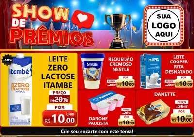 Modelo de Encarte para Encarte A4 Horizontal com o tema Show de Prêmios para Frios e Laticínios
