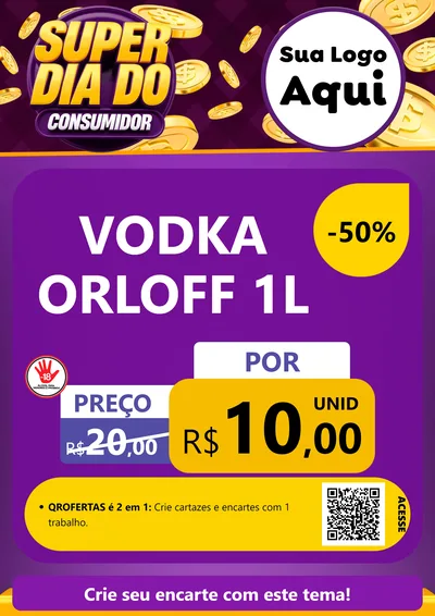 Modelo de Cartaz para Cartaz A4 Vertical com o tema Super Dia do Consumidor para Distribuidora de bebidas
