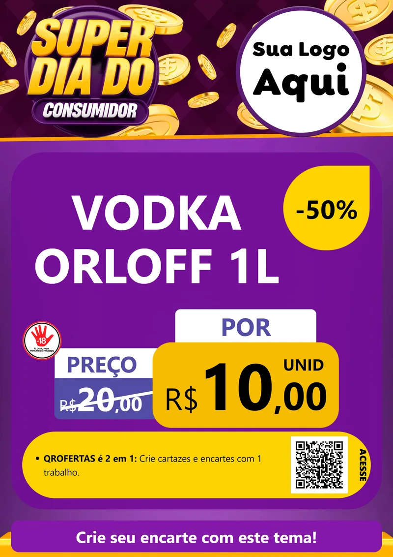 Modelo de Cartaz para Cartaz A4 Vertical com o tema Super Dia do Consumidor para Distribuidora de bebidas