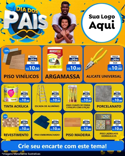 Modelo de Rede Social para Feed Instagram com o tema Dia dos Pais para Material para Construção