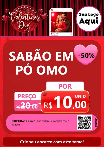 Modelo de Cartaz para Cartaz A4 Vertical com o tema Valentine's Day para Produtos de Limpeza