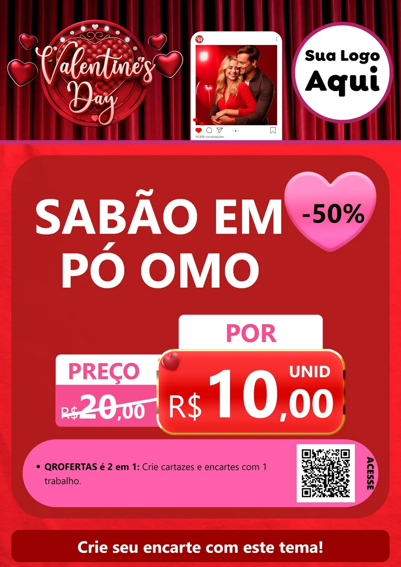 Modelo de Cartaz para Cartaz A4 Vertical com o tema Valentine's Day para Produtos de Limpeza