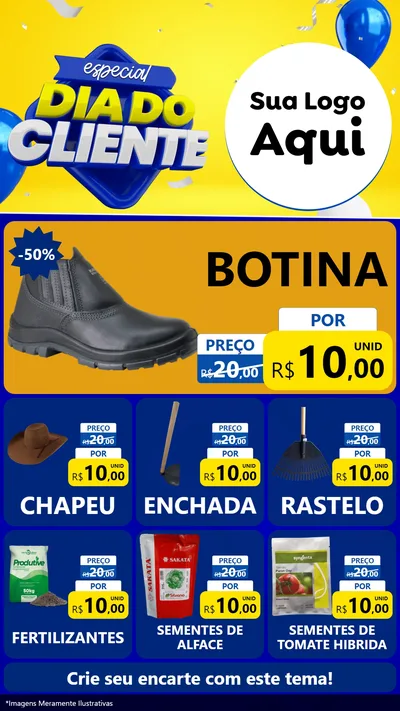 Modelo de Rede Social para Stories com o tema Especial Dia do Cliente para Agropecuária
