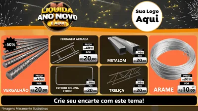 Modelo de TV para TV Horizontal com o tema Liquida Ano Novo É Aqui! para Ferragens