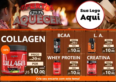 Modelo de Encarte para Encarte A4 Horizontal com o tema Ofertas Para Aquecer para Suplementos alimentares