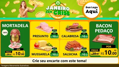 Modelo de TV para TV Horizontal com o tema Janeiro Sem Crise para Frios e Laticínios