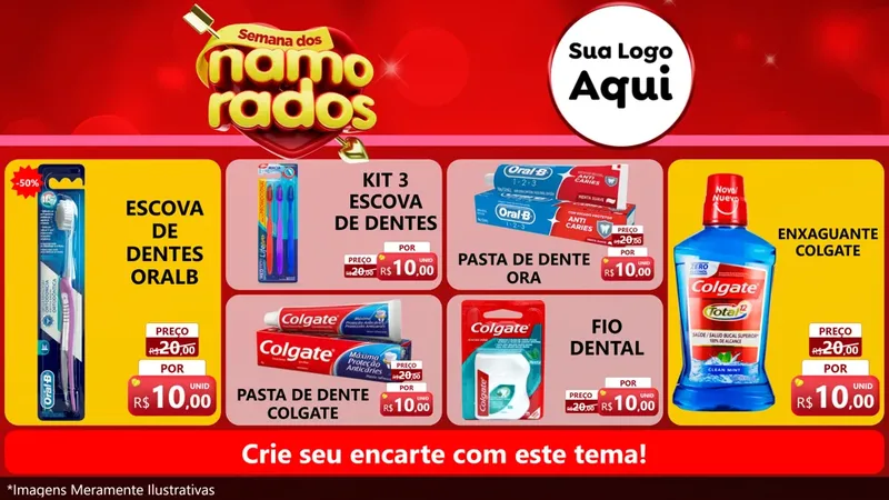 Modelo de TV para TV Horizontal com o tema Semana dos namorados para Higiene Pessoal