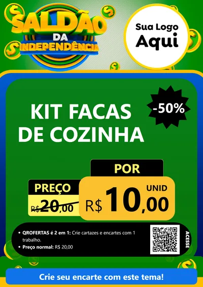 Modelo de Cartaz para Cartaz A4 Vertical com o tema Saldão da Indepêndencia para Utilidades Domésticas
