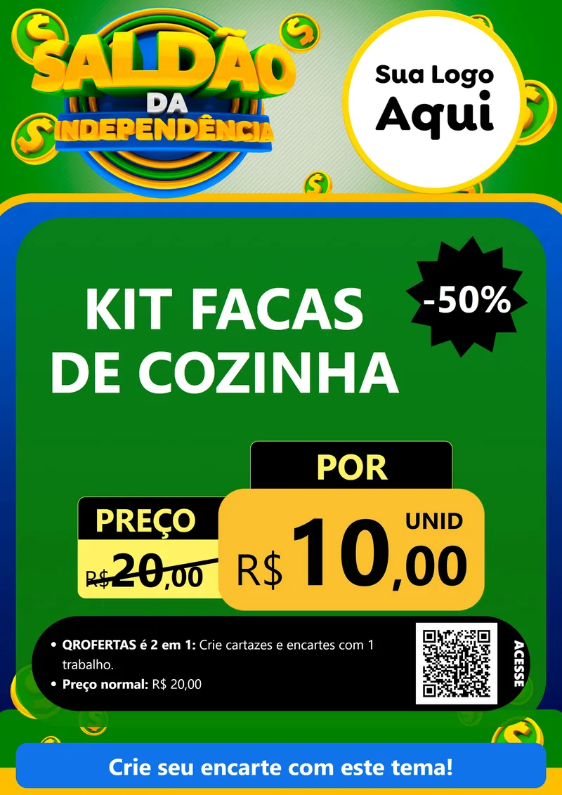 Modelo de Cartaz para Cartaz A4 Vertical com o tema Saldão da Indepêndencia para Utilidades Domésticas