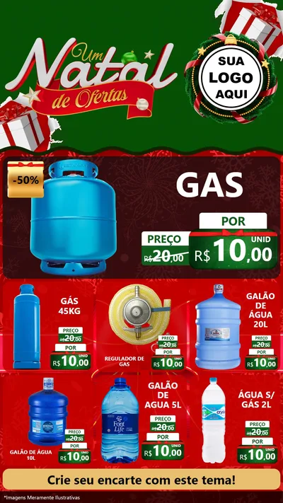 Modelo de Rede Social para Stories com o tema Um Natal de Ofertas para Água e gás