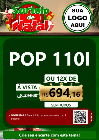 Modelo de Cartaz para Cartaz A4 Vertical com o tema Sorteio de Natal para Concessionaria de Motos
