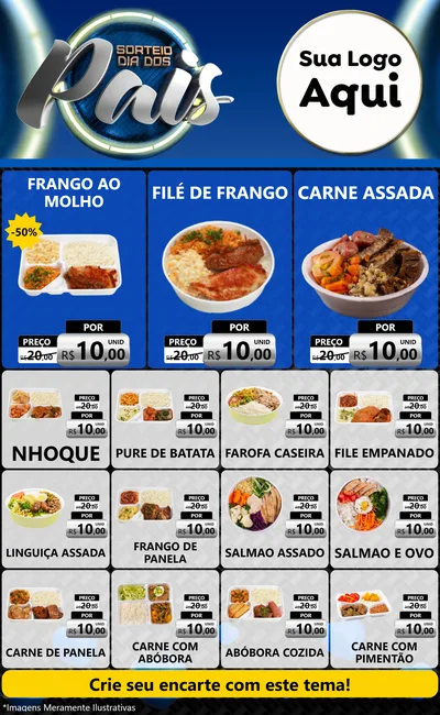 Modelo de Encarte para Encarte Grande com o tema Sorteio Dia Dos Pais para Restaurante