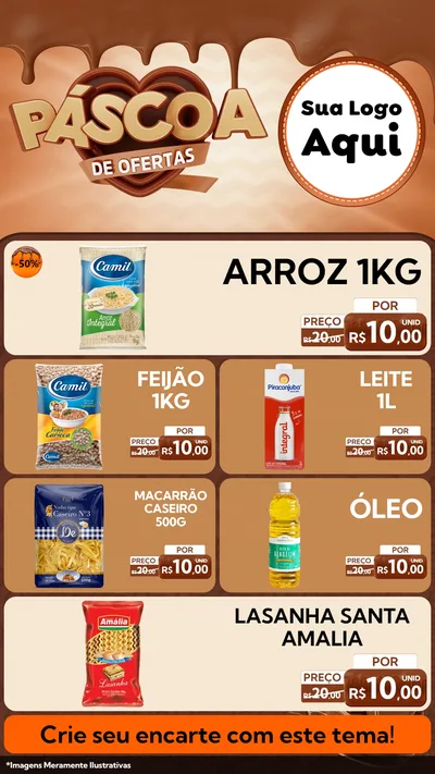 Modelo de TV para TV Vertical com o tema Páscoa de Ofertas para Supermercado