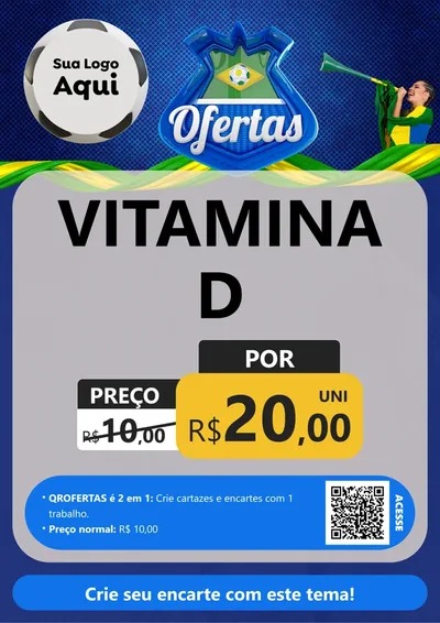 Modelo de Cartaz para Cartaz A4 Vertical com o tema Ofertas (Futebol) para Farmácia