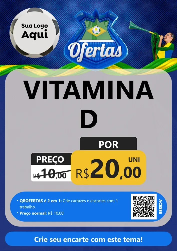 Modelo de Cartaz para Cartaz A4 Vertical com o tema Ofertas (Futebol) para Farmácia