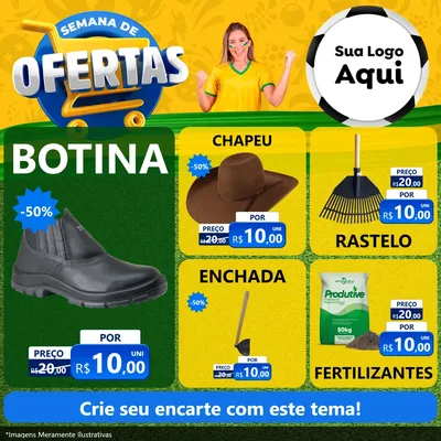 Modelo de Rede Social para Feed Facebook com o tema Semana de Ofertas - Copa para Agropecuária