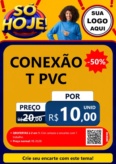 Modelo de Cartaz para Cartaz A4 Vertical com o tema Só Hoje! para Tubos e conexões