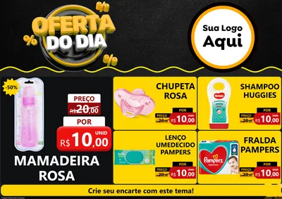 Modelo de Encarte para Encarte A4 Horizontal com o tema Oferta Do Dia para Bebês