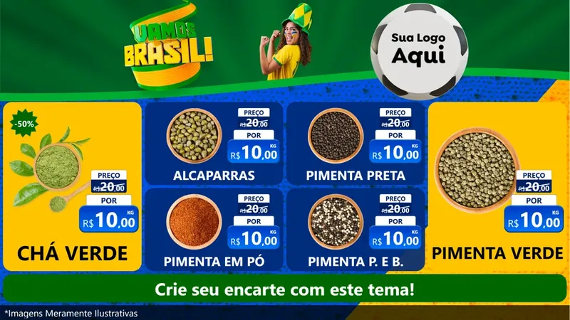 Modelo de TV para TV Horizontal com o tema Vamos Brasil - Copa para Produtos Naturais
