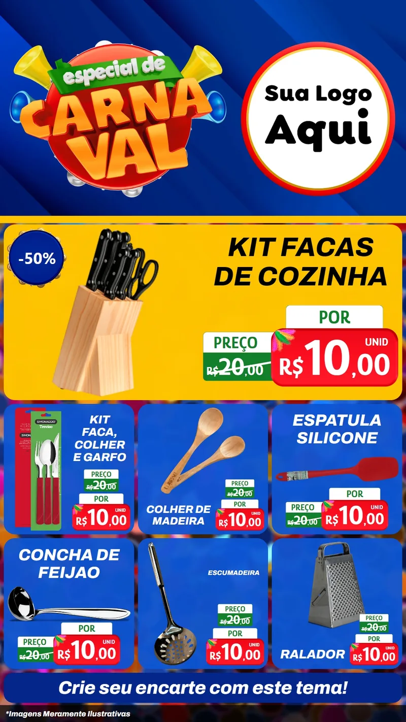 Modelo de Rede Social para Stories com o tema Especial de Carnaval para Utilidades Domésticas