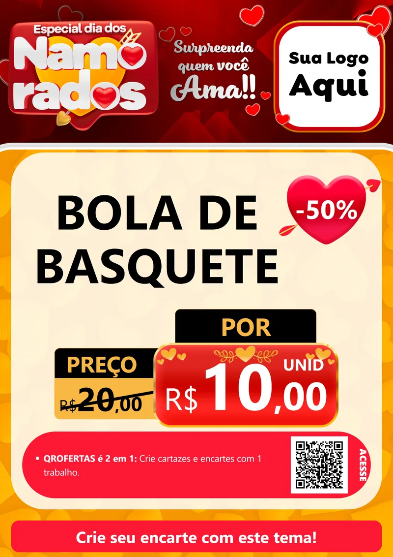 Modelo de Cartaz para Cartaz A4 Vertical com o tema Especial Dia dos Namorados para Artigos Esportivos