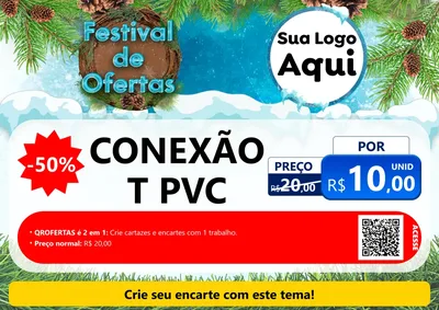 Modelo de Cartaz para Cartaz A4 Horizontal com o tema Festival de Ofertas - Inverno para Tubos e conexões
