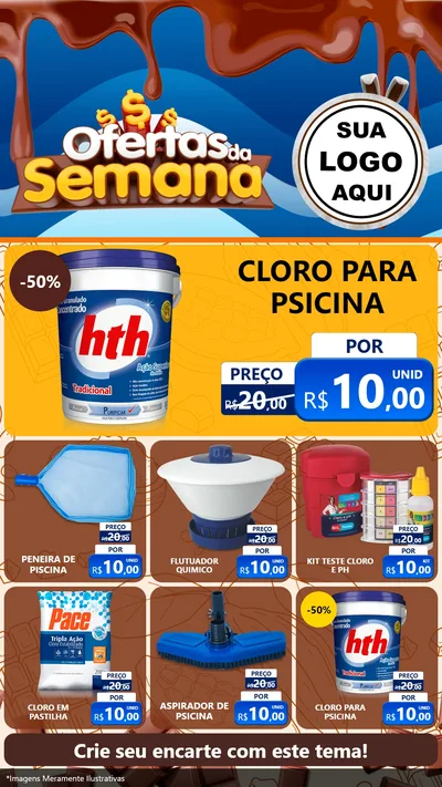 Modelo de Rede Social para Stories com o tema Ofertas da Semana - Páscoa para Produtos para Piscina