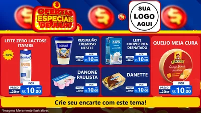 Modelo de TV para TV Horizontal com o tema Ofertas Especiais de Julho para Frios e Laticínios