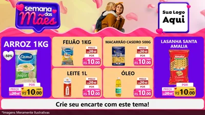 Modelo de TV para TV Horizontal com o tema Semana das Mães para Supermercado