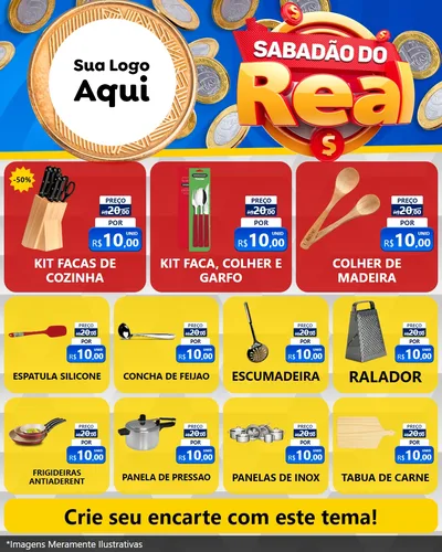 Modelo de Rede Social para Feed Instagram com o tema Sabadão do Real para Utilidades Domésticas
