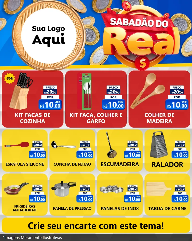 Modelo de Rede Social para Feed Instagram com o tema Sabadão do Real para Utilidades Domésticas