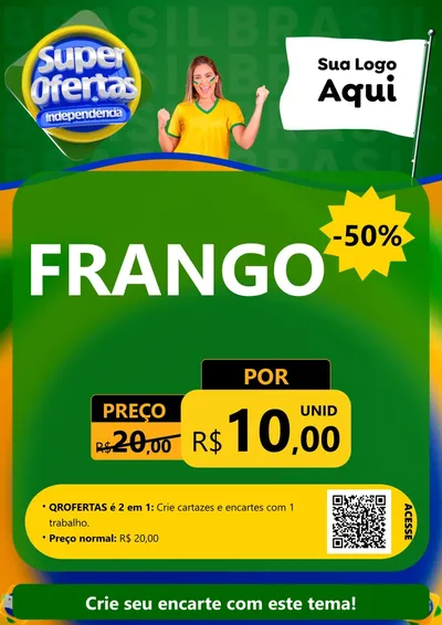 Modelo de Cartaz para Cartaz A4 Vertical com o tema Super Ofertas de Independência para Assados