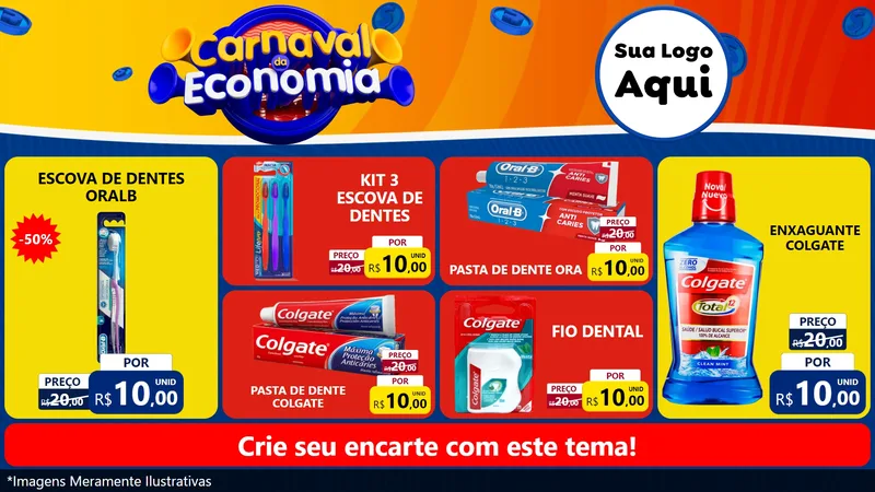 Modelo de TV para TV Horizontal com o tema Carnaval da Economia para Higiene Pessoal
