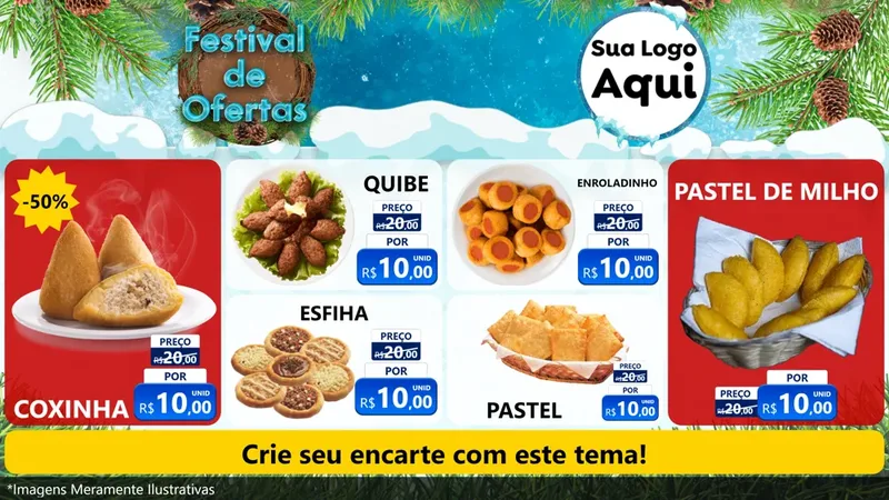Modelo de TV para TV Horizontal com o tema Festival de Ofertas - Inverno para Salgadaria