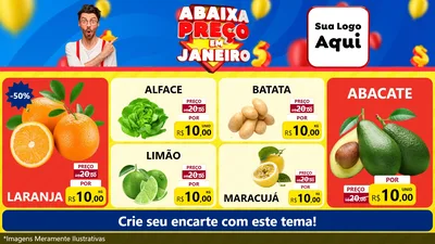 Modelo de TV para TV Horizontal com o tema Abaixa Preço em Janeiro para Hortifrúti